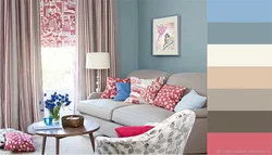 Pink Blue Living Room Interior