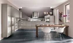 Gray Cream Kitchen Interior