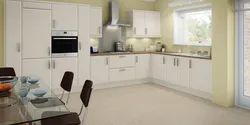 Gray cream kitchen interior