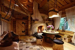 Living Room Interior In A Hut