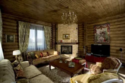 Living room interior in a hut