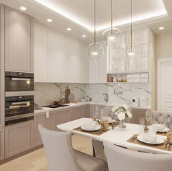 Powdery Kitchen Living Room Interior