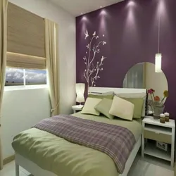 Lilac Beige Bedroom Interior