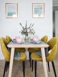 Kitchen interior chairs with flowers