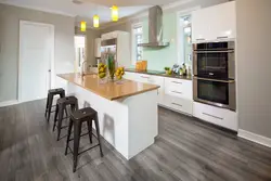 Kitchen interior wallpaper and floor