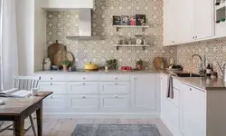 Kitchen interior wallpaper and floor