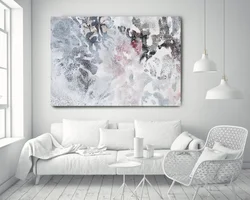 Gray Paintings In The Living Room Interior