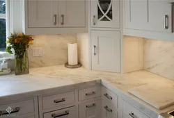 Beige Marble In The Kitchen Interior