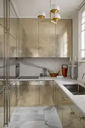 Бежевый мрамор в интерьере кухни