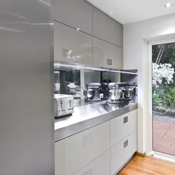 Gray Windows In The Kitchen Interior
