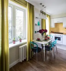 Interior window in studio kitchen