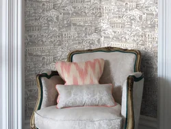 Artex wallpaper in the bedroom interior