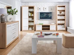 Living room milky oak in the interior