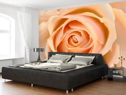 Rose flowers in the bedroom interior