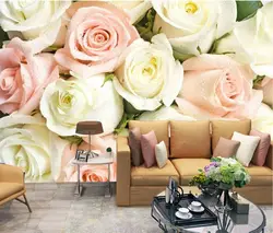 Rose flowers in the bedroom interior