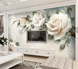 Rose flowers in the bedroom interior