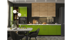 Kitchen olive metallic interior center