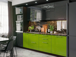 Kitchen olive metallic interior center