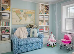 Интерьер спальни с детским диваном