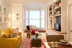 Living Room Interior With Small Windows