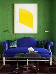 Green Painting In The Living Room Interior