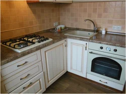 Kitchen interior stove and sink