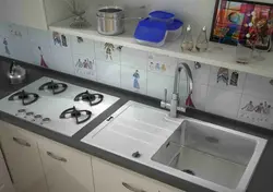 Kitchen Interior Stove And Sink