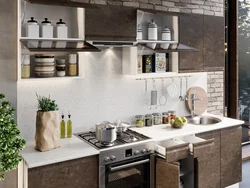 Kitchen interior center concrete white