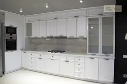 Kitchen Interior With Frosted Glass
