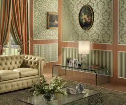 Italian wallpaper in the living room interior