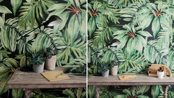 Palm Leaves In The Kitchen Interior