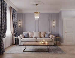 Neoclassical sofa in the living room interior