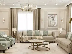 Neoclassical sofa in the living room interior