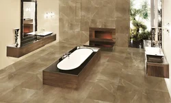 Glossy Porcelain Tiles In The Bathroom Interior
