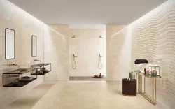 Glossy Porcelain Tiles In The Bathroom Interior