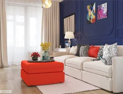 Color accents in the living room interior