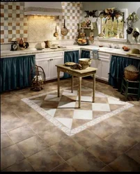Country tiles in the kitchen interior