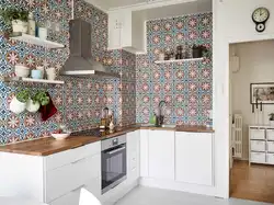 Country tiles in the kitchen interior