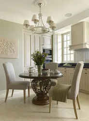 Tables in the interior of a classic kitchen