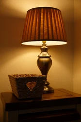 Table lamp in the kitchen interior