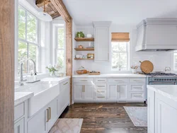 Light sinks in the kitchen interior