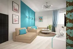 Интерьер спальни обои с диваном
