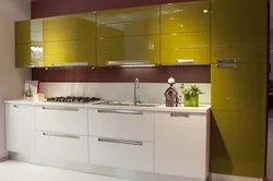 Olive gloss kitchens in the interior