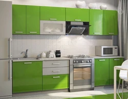 Olive gloss kitchens in the interior