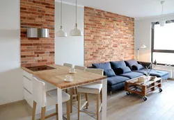 Brick slats in the kitchen interior