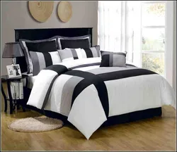 White Bedspread In The Bedroom Interior