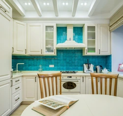 Turquoise Provence kitchen in the interior