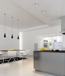 Surface-Mounted Lamp In The Kitchen Interior
