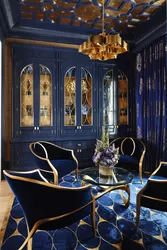 Kitchen Interior Blue And Gold
