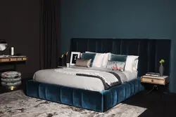 Велюровые кровати в интерьере спальни